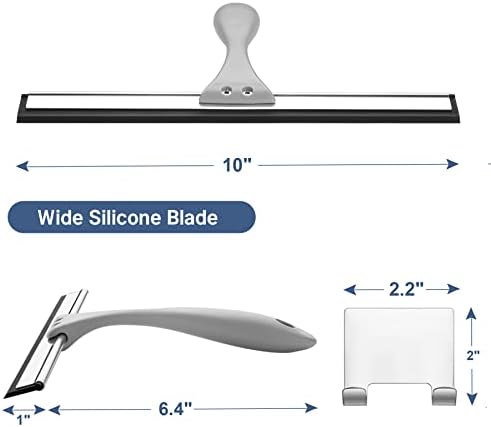 AmazerBath 10 Inch Squeegee with Hook for Shower Doors and Windows
