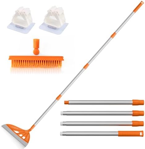 BURFERLY Magic Rubber Air Broom 2 in 1 Cleaning Tool Set - Orange