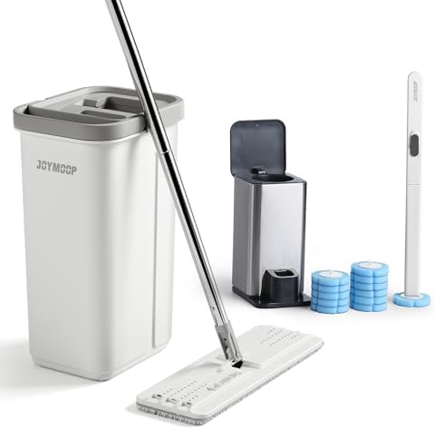 JOYMOOP Mop Bucket Set with Microfiber Pad and Toilet Brushes