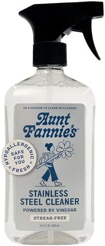 Aunt Fannies Stainless Steel Spray Cleaner - Vinegar Based Fingerprint Residue Remover