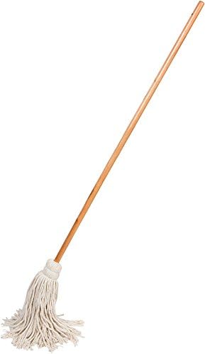Large Wet Deck Cotton Mop with Solid Wood Handle