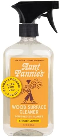 Aunt Fannies Wood Spray Cleaner No-Wax 169 Ounces Lemon Scent