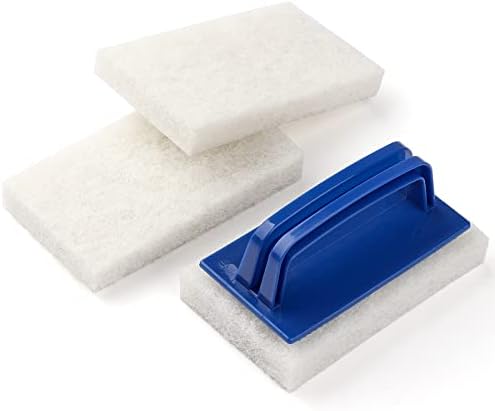 LIOUXUE Handled Bath Scrubber with 3 Replaceable Pads 1