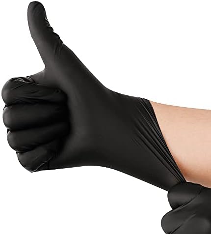 YOTU Black Nitrile Gloves 100 Count Textured Medium