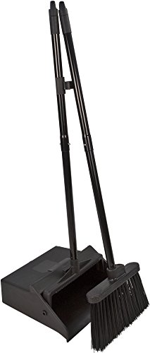 Carlisle Duo-Pan Dust Pan and Broom with Clip 36 Inches Black
