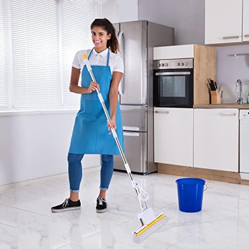 DUDTO PVA Sponge Mop with 60 Handle and 15 Head