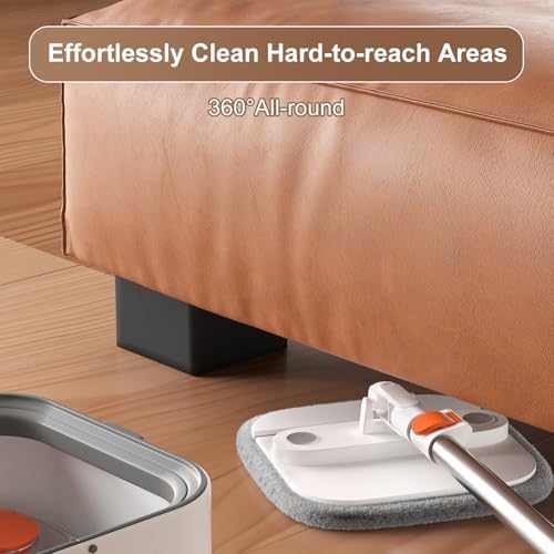 TIVAXO Spin Mop with Water Separator and 360 Foldable Head