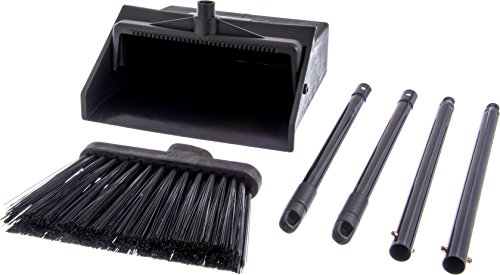 Carlisle Duo-Pan Dust Pan and Broom with Clip 36 Inches Black