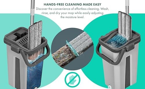 Pogala Mop Bucket Set with 12 Microfiber Towels and Brush