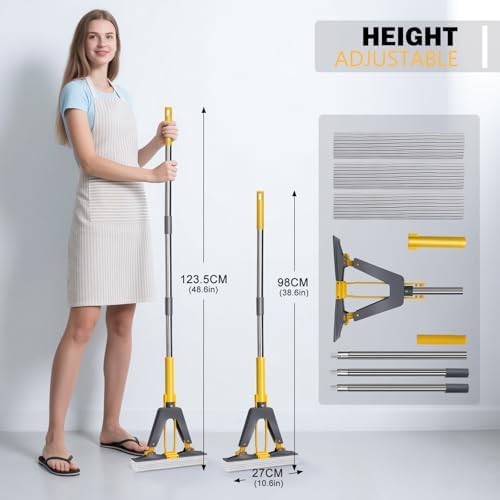 Masthome Sponge Mop with 3 PVA Refills and Stainless Steel Handle