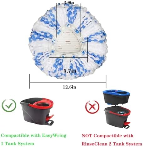 Fazlynyi 4 Pack Spin Mop Replacement Heads - 40 More Cleaning Power