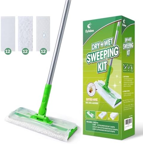 Eyliden Dust Mop with Lock Tight Pads and 36 Cloths