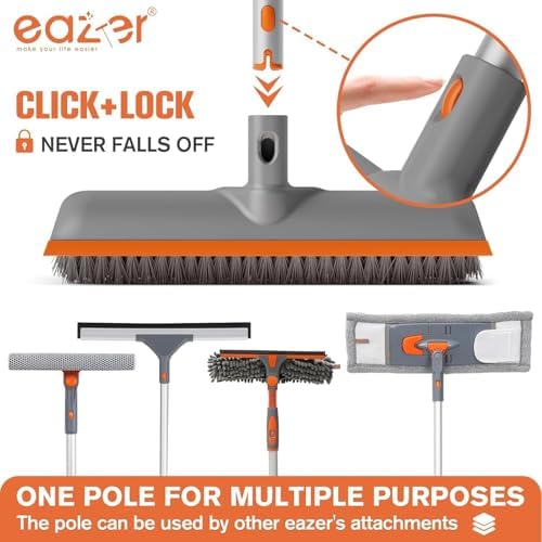 Eazer 2-in-1 Floor Scrubber Brush with Long Handle