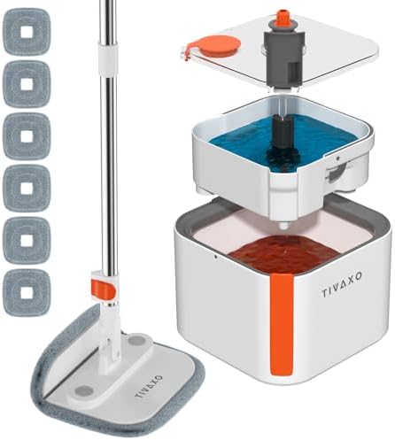 TIVAXO Spin Mop with Water Separator and 360 Foldable Head