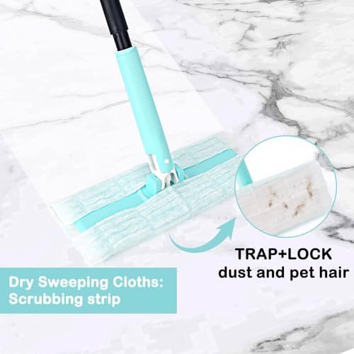 KeFanta 2-in-1 Sweeper Mop Kit with Swiffer Compatibility