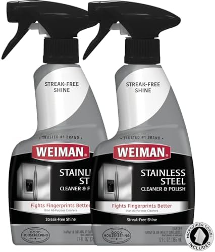 Weiman Stainless Steel Cleaner and Polish - 2 Pack with Buffing Towel