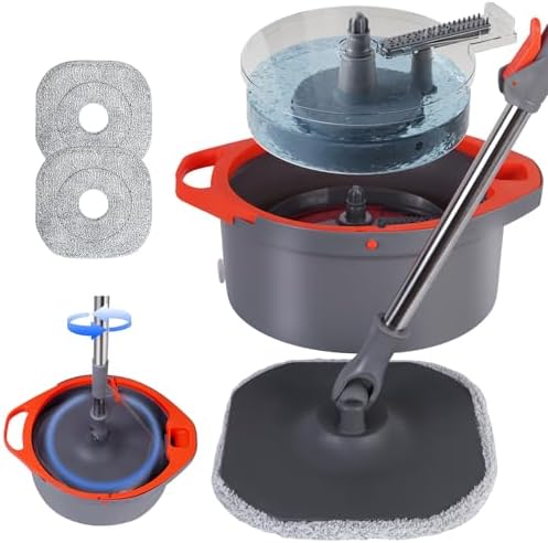 WENGROU Spin Mop and Bucket Set with 360 Self Cleaning System