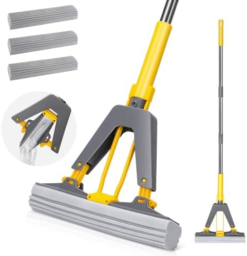 MASTERTOP Sponge Mop with 3 PVA Refills and 51 Handle