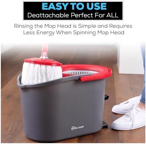 SIMPLI-MAGIC Spin Mop System with 3 Mop Heads