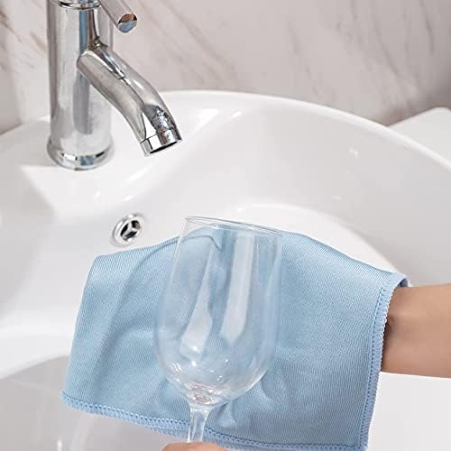 6 Pack Microfiber Glass Cleaning Cloths 16x16 Lint Free
