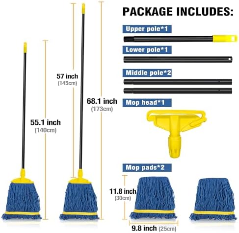 JEHONN Heavy Duty String Mop for Floor Cleaning