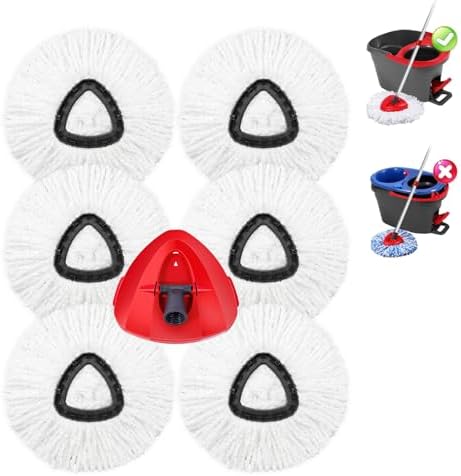 6 Pack Mop Replacement Heads for Oceda RinseClean 1-Tank System