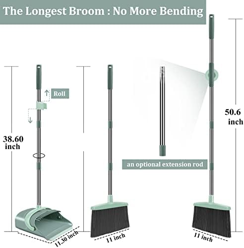 Ivandar Hand Broom with Dustpan Combo Set - Gray Green
