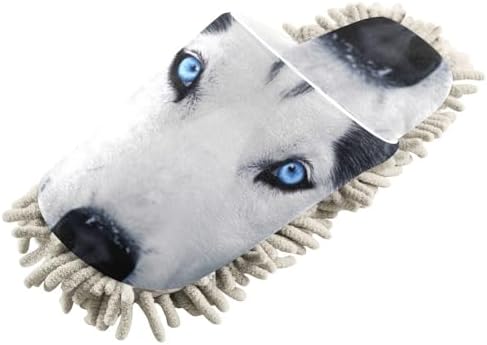 FLildon Microfiber Mopping Slippers Husky Eyes Blue