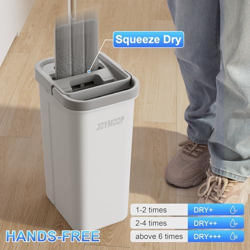 JOYMOOP Mop Bucket Set with Microfiber Pad and Toilet Brushes
