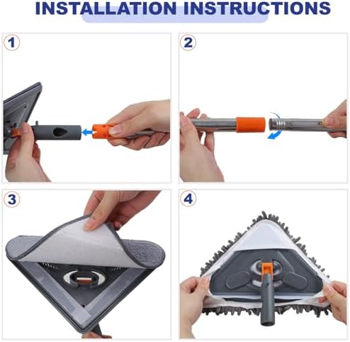 NWGOF Wall Cleaner Mop with 79 Inch Handle