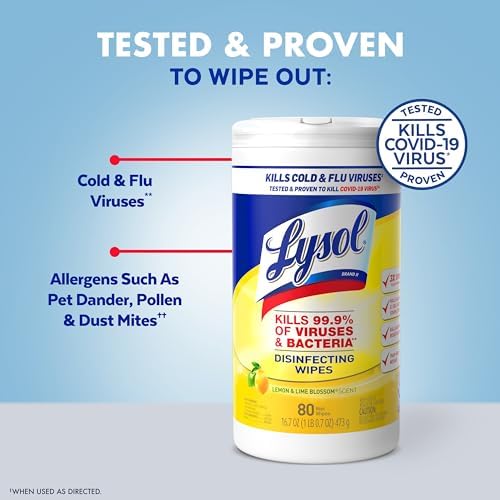 Lysol Disinfectant Wipes Multi-Surface Lemon Lime Blossom 4 Pack