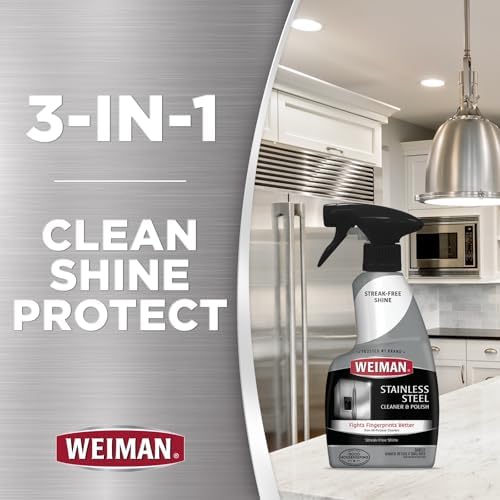 Weiman Stainless Steel Cleaner and Polish - 2 Pack with Buffing Towel