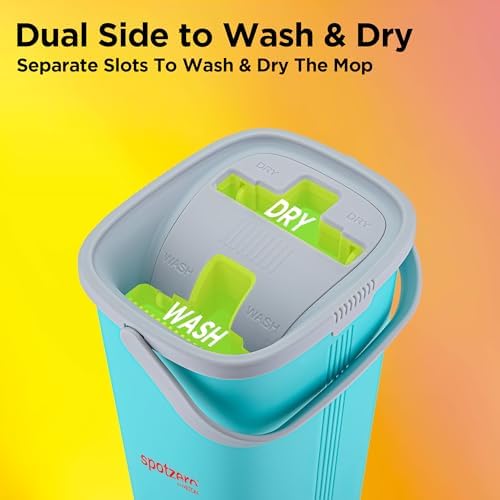 Spotzero by Milton Flat Mop and Bucket with Wringer Set 5L