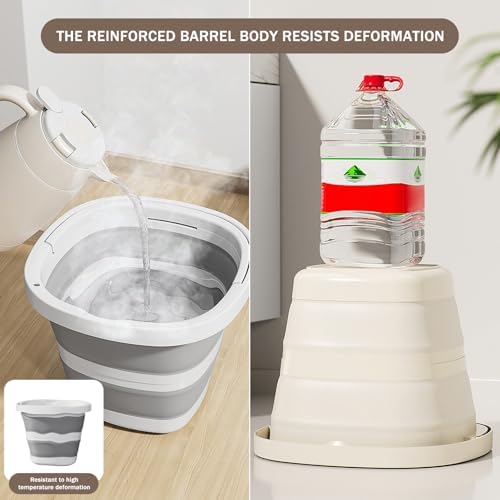 2-Pack Collapsible Buckets with Handles - 10L 26 Gallon Durable Space-Saving