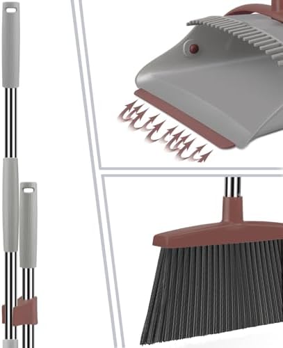 Ivandar Hand Broom and Dustpan Combo Set 506 Inch Long Handle