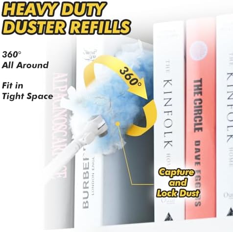 JOJOCLEAN 6ft Extendable Duster Handle with 10 Refills