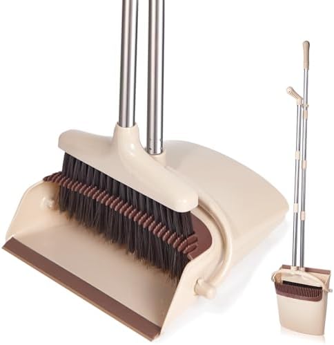 XXFLOWER 553 Long Handle Broom and Dustpan Set 1