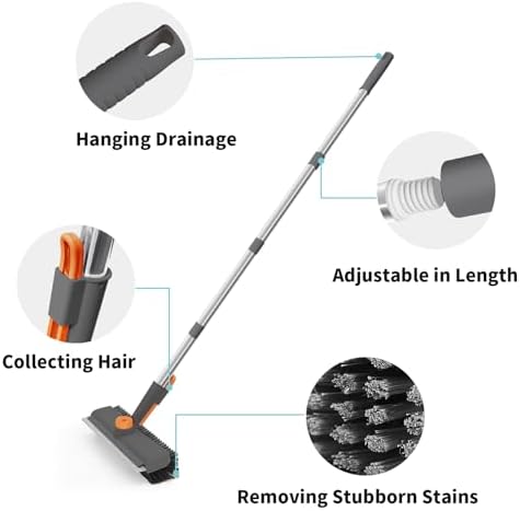 AIR U Floor Scrub Brush with Long Handle