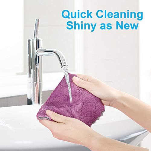 12PCS Reusable Double-Sided Microfiber Cleaning Cloths