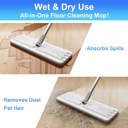 JOYMOOP Mop Bucket Set with Microfiber Pad and Toilet Brushes