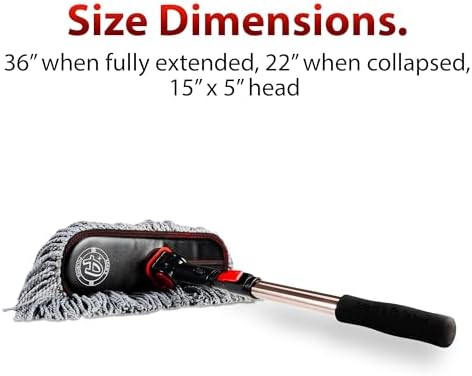 Adams Polishes Microfiber Duster - Large Car Duster Kit with Extendable Handle