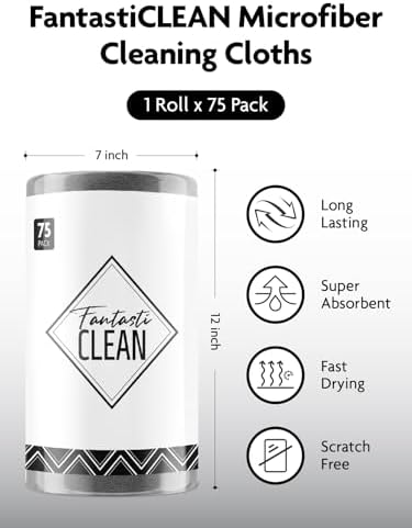 Fantasticlean Microfiber Cloth Roll - 75 Pack DimGray 1