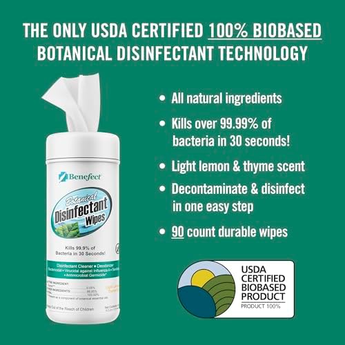 Benefect Botanical Disinfecting Wipes 90 Count