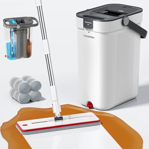 HoMettler 3-Tank Mop and Bucket Set with Microfiber Pads