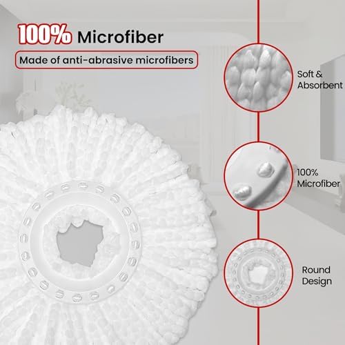 BOCA STORY 4Pcs Mop Heads 1 Scrub Brush for 360 Spin Mops