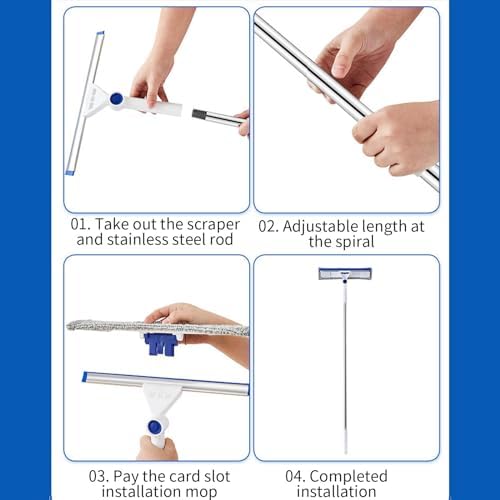 Lovskoo 3 in 1 Window Squeegee Kit 40in