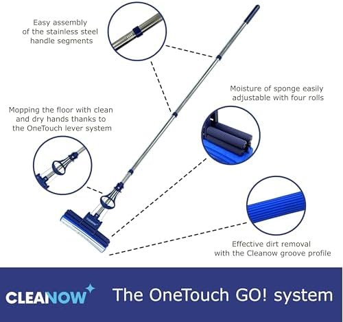 OneTouch GO Wring Mop - PVA Sponge Stainless Handle