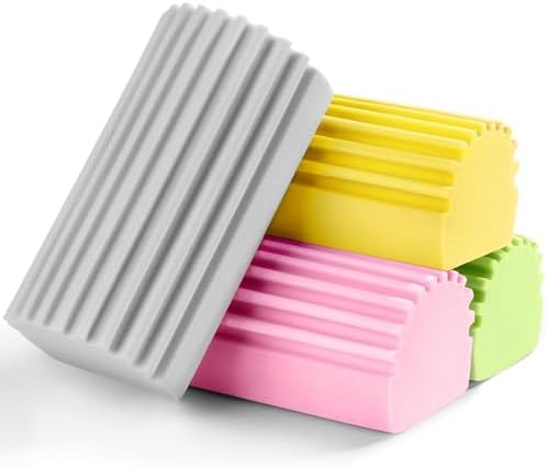 4-Pack Damp Clean Duster Sponge Reusable for Multiple Cleaning Tasks
