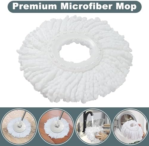 Wodemom Spin Mop Bucket Set with 6 Refills and 61 Handle - White 1