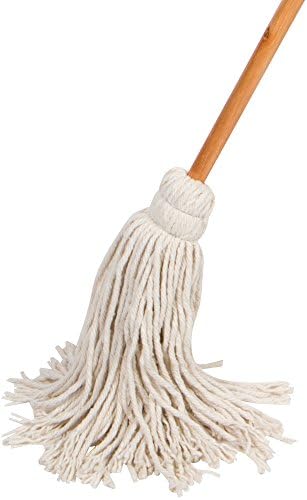 Large Wet Deck Cotton Mop with Solid Wood Handle